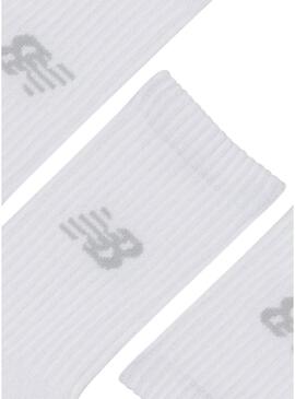 Pacote de meias New Balance Youth Active brancas para crianças.