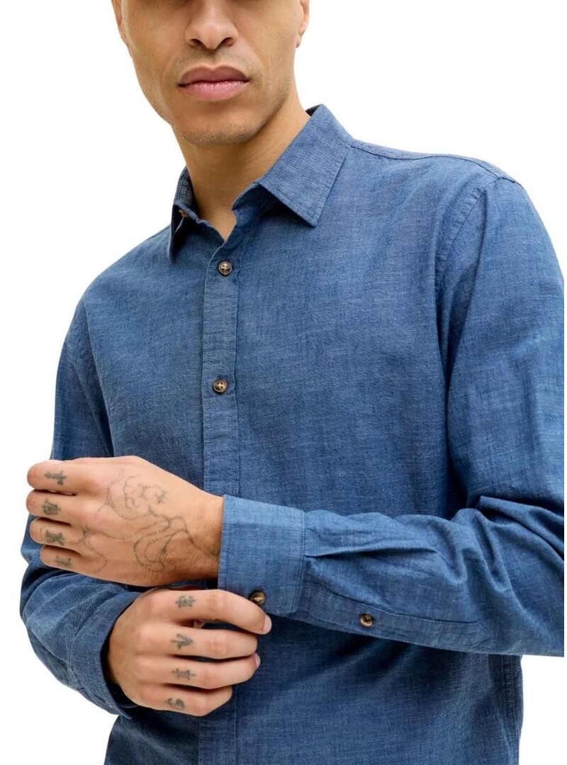 Camisa Jack and Jones Summer azul para homem