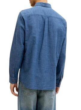 Camisa Jack and Jones Summer azul para homem