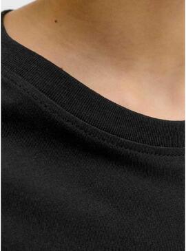 Camiseta Jack and Jones Ontauk preta para crianças.
