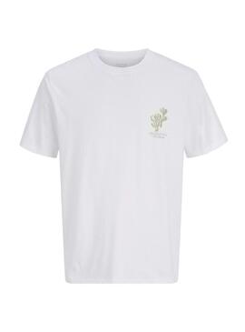 Camiseta Jack and Jones Ontauk branca para criança.