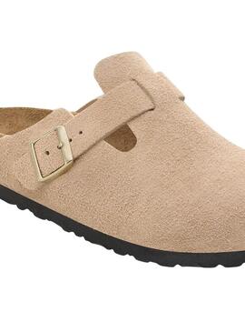 Tamancos Birkenstock Boston bege para mulher