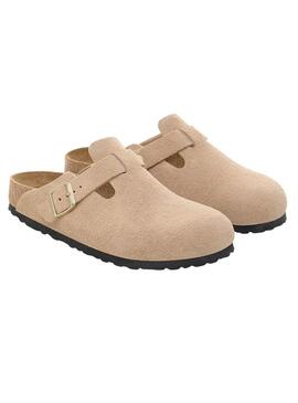 Tamancos Birkenstock Boston bege para mulher