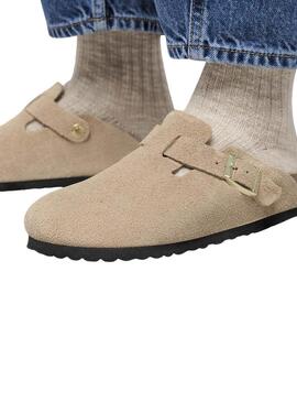 Tamancos Birkenstock Boston bege para mulher