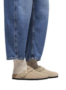 Tamancos Birkenstock Boston bege para mulher