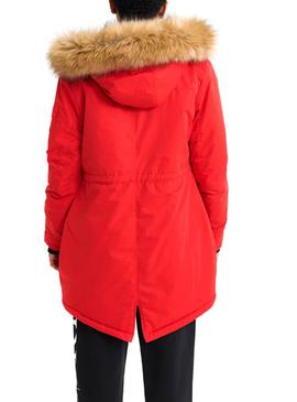 Parka Superdry Microfibra Nadare Vermelho Mulher