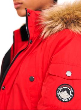 Parka Superdry Microfibra Nadare Vermelho Mulher