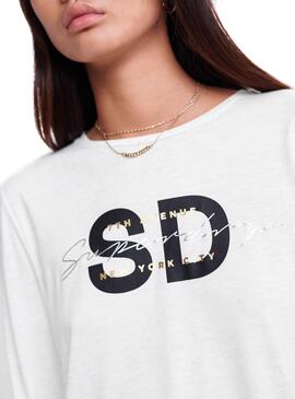 Top Superdry Graphic Branco Mulher
