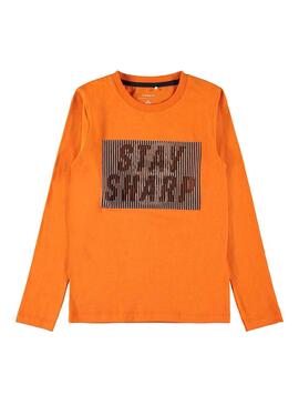 T-Shirt Name It Nudo laranja Menino