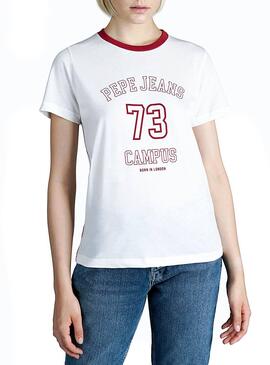 T-Shirt Pepe Jeans Makayla Branco Mulher