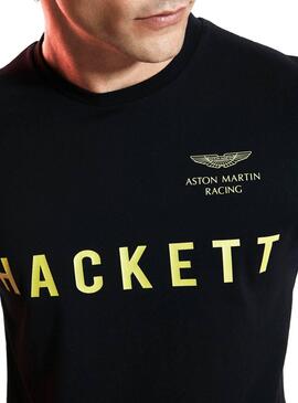 T-Shirt Hackett Aston Martin Preto Homem