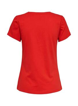 T-Shirt Only Pacey Vermelho Mulher