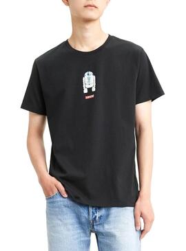 T-Shirt Levis Star Wars R2D2 preto para Homem