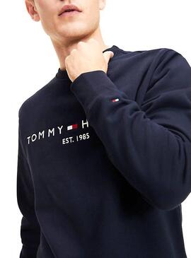 Sweat Tommy Hilfiger Logotipo marinho para Homem