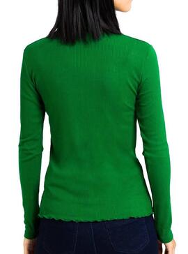 T-Shirt Naf Naf Verde com nervuras para Mulher