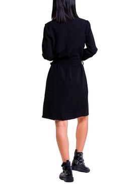 Vestido Naf Naf botões de ouro preto para Mulher