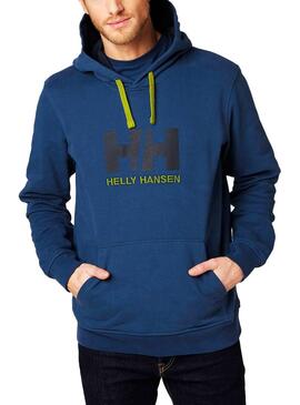 Sweat Helly Hansen Logotipo Hoodie Azul Homem