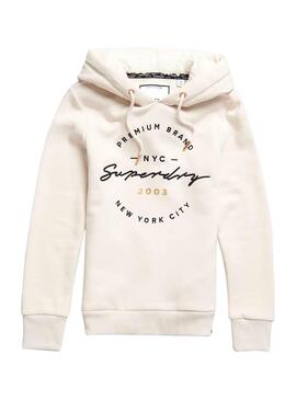 Sweat Superdry Aplique Bege Mulher