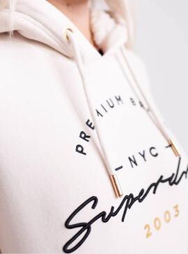Sweat Superdry Aplique Bege Mulher