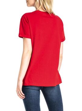 T-Shirt Lee Chest Logo Tee Vermelho Mul