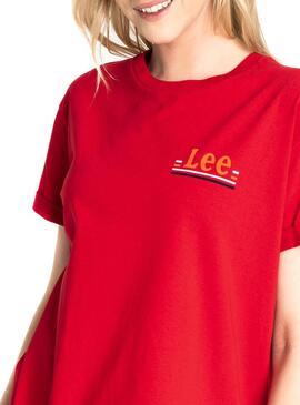 T-Shirt Lee Chest Logo Tee Vermelho Mul