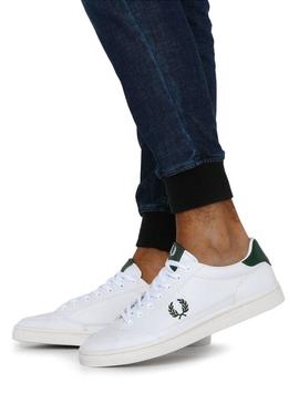 Sapatilhas Fred Perry Deuce Pele Branco Homem