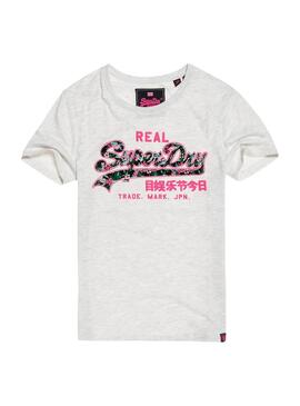 T-Shirt Superdry Logotipo Vintage Tropical Mulher 