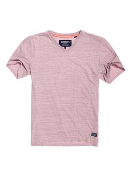 T-Shirt Superdry Dry Originals Vee Homem Rosa
