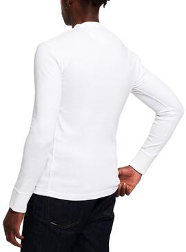 T-Shirt Superdry Henley Branco Homem