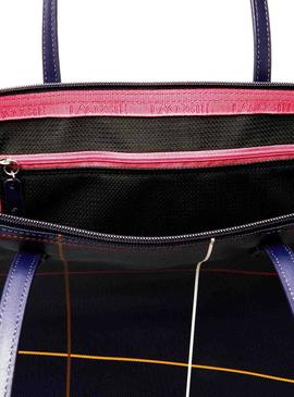 Saco Lacoste Tote Geométrico Azul Mulher