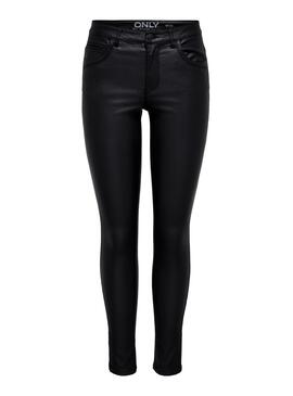 Calças Only Kendell Coated Black Mulher