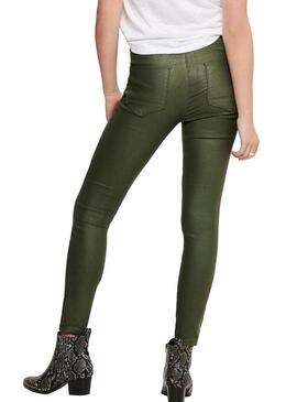 Calça Only Kendell Coated Verde Mulher