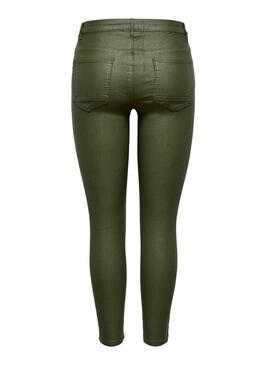 Calça Only Kendell Coated Verde Mulher