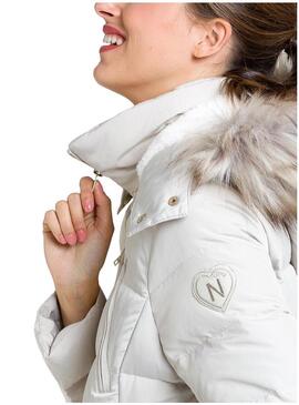 Casaca Naf Naf Anorak Bege Mulher