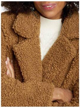 Casaco Naf Naf Ondulação Camel Mulher