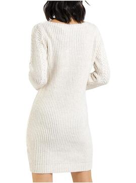 Vestido Naf Naf Tricot Bege Mulher