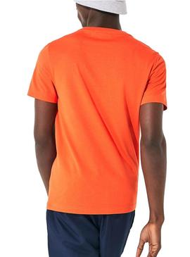 T-Shirt Lacoste Sport Croco Camo Laranja Homem