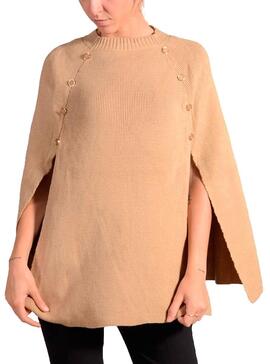 Cape Naf Naf Poncho Camel Mulher