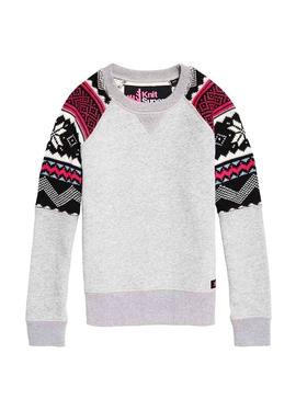 Sweat Superdry Courchevel Knit Mix Cinza Mulher