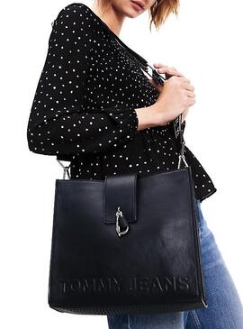 Saco Tommy Jeans Small Tote Preto Mulher