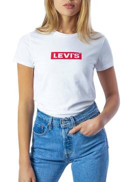 T-Shirt Levis Box Tab Branco Mulher