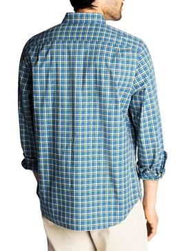 Camisa Nautica Casual Plaid Verde Homem