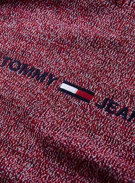 Malha Tommy Jeans Melange Vermelho para Homem