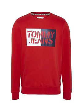 Sweat Tommy Jeans Graphic Tripulação Vermelho para