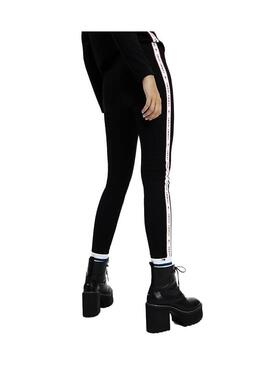 Leggings Tommy Jeans Tape Preto Para Mulher