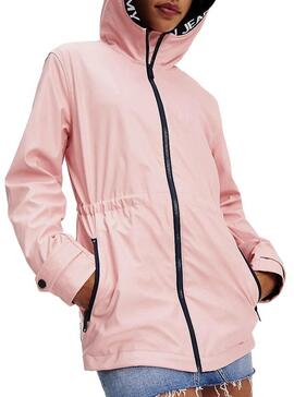 Capa de chuva Tommy Jeans Tape Detail Rosa Mulher