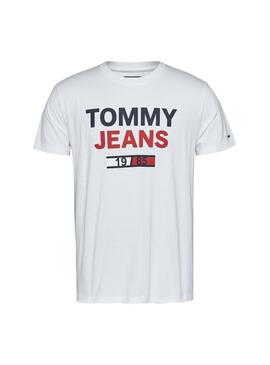T-Shirt Tommy Jeans 1985 Logo Branco Homem