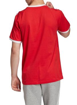 T-Shirt Adidas 3 Stripes Vermelho Para Homem