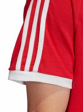T-Shirt Adidas 3 Stripes Vermelho Para Homem