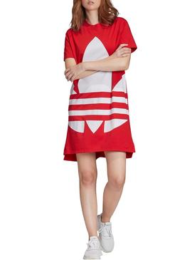 Vestido Adidas Logo Vermelho Para Mulher